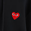 プレイ コム デ ギャルソン ハートロゴ ジップアップ パーカー ブラック