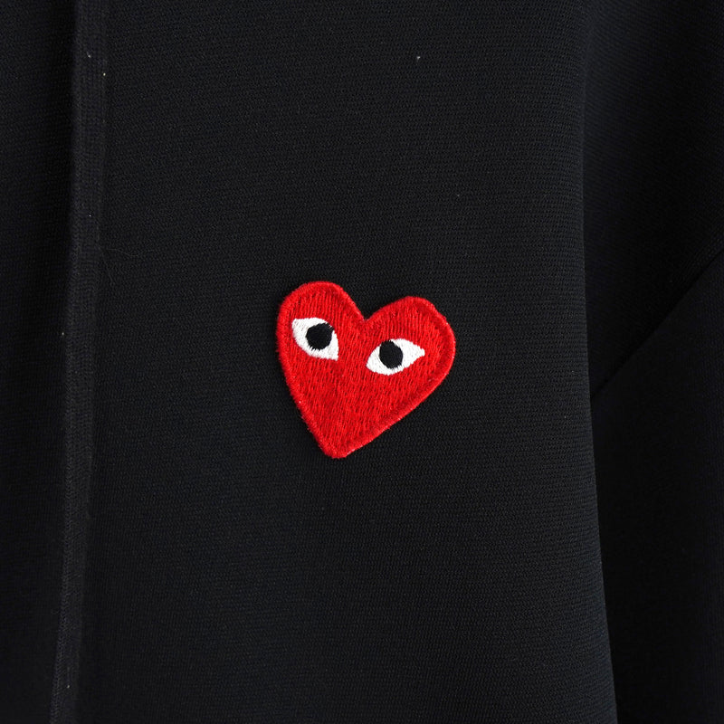 プレイ コム デ ギャルソン ハートロゴ ジップアップ パーカー ブラック