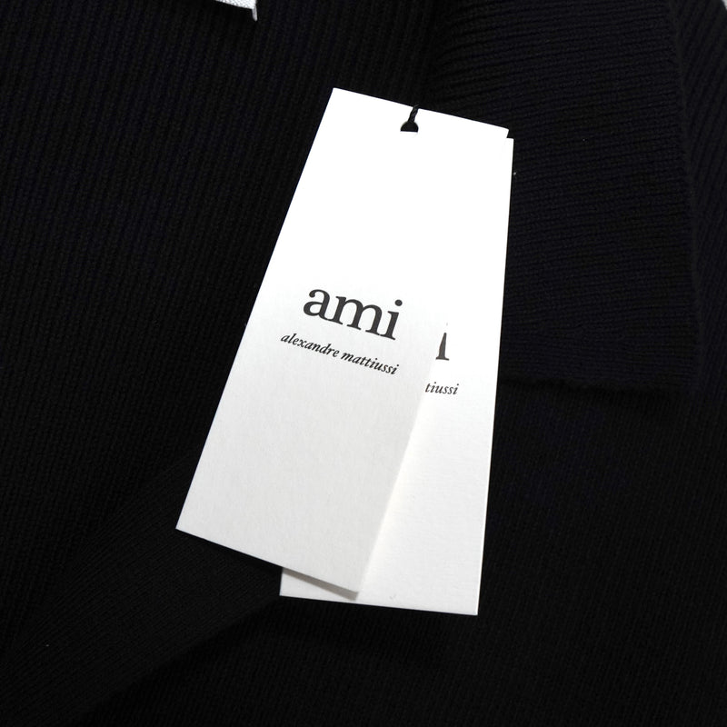 アミパリ アミ パリス ハートロゴ ポロニット ブラック タグ付き未使用品