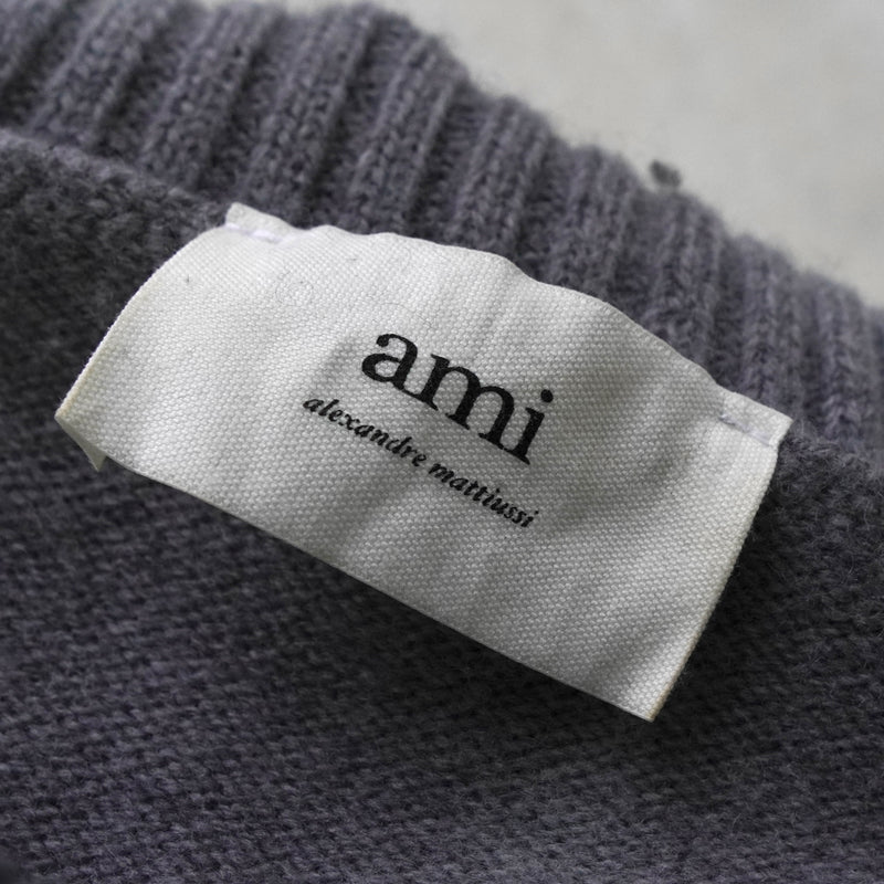 アミパリ アミ パリス ハートロゴ タートルネック ニット グレー