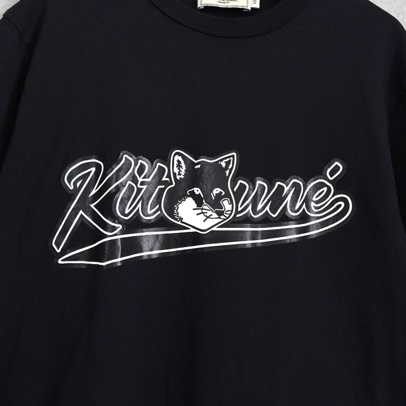 メゾン キツネ カレッジロゴ Tシャツ ブラック
