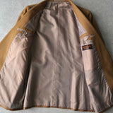 イヴ サンローラン ヴィンテージ YSLロゴ ボタン ウール ダブル テーラードジャケット キャメル メンズ