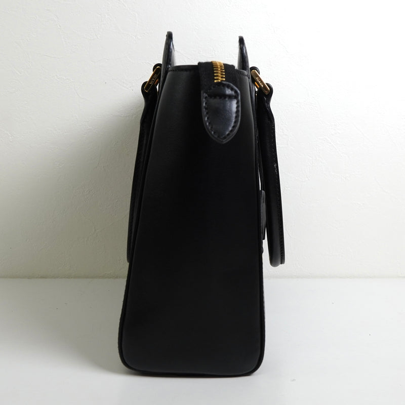 プラダ サフィアーノ レザー 2way ハンドバッグ ショルダーバッグ ブラック