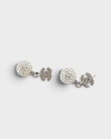 シャネル ココマーク カメリア ピアス シルバー ブラック 07/P - NEWSED