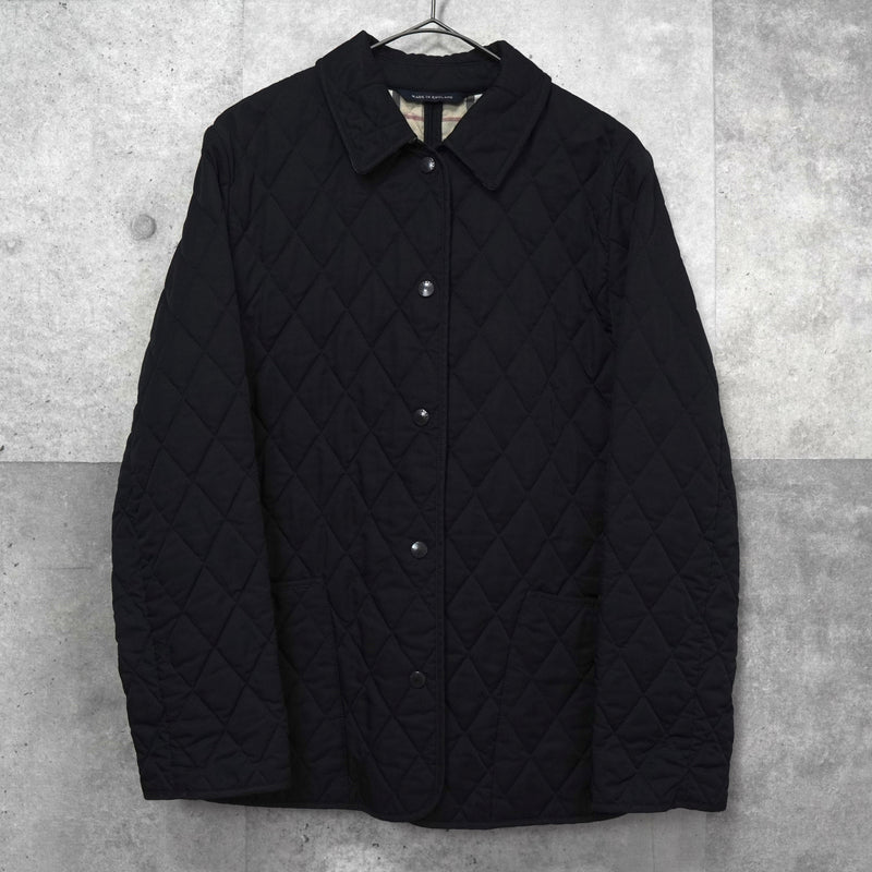 バーバリー ロンドン ノバチェック裏地 キルティングジャケット レディース ブラック