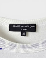 コム デ ギャルソン オム ロゴ 総柄 Tシャツ ホワイト M メンズ レディース