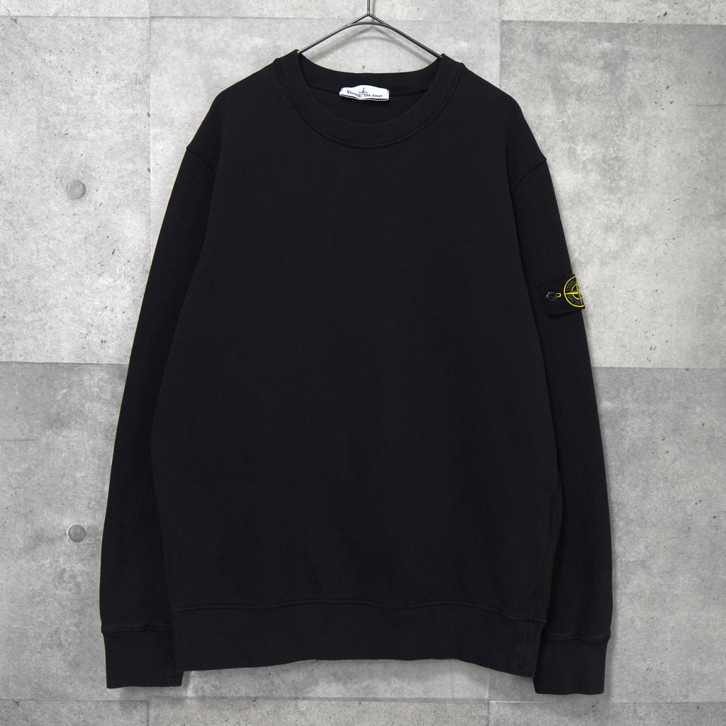 ストーン アイランド ガーメントダイ スウェット ブラック メンズ