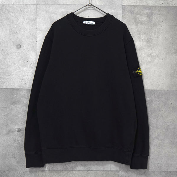 ストーン アイランド ガーメントダイ スウェット ブラック メンズ