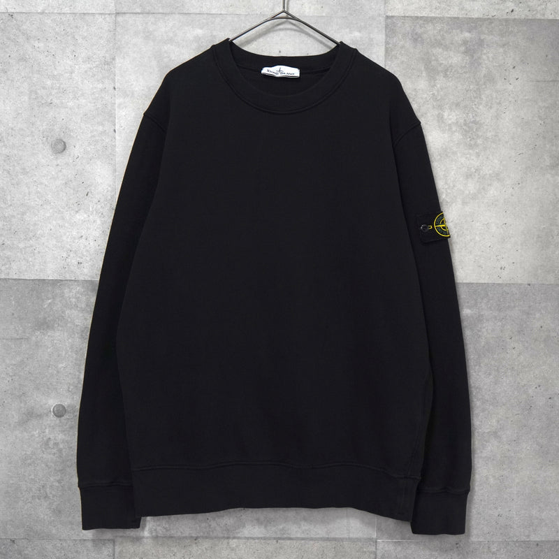 ストーン アイランド ガーメントダイ スウェット ブラック メンズ