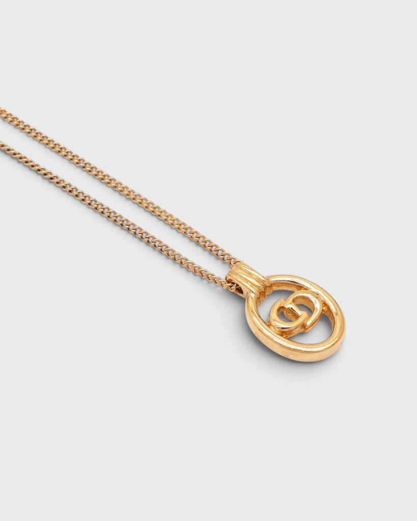 クリスチャン ディオール CDロゴ GP ネックレス ゴールド レディース