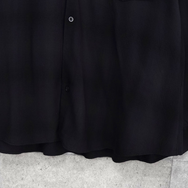 エヌハリウッド オンブレシャツ レーヨンシャツ 長袖シャツ ブラック