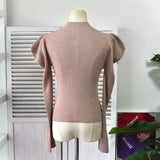 ハーリップトゥ パフスリーブ ニット トップス レディース ベージュ タグ付き未使用品