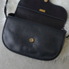 Christian Dior CD logo gold hardware leather shoulder bag navy