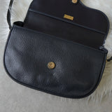 Christian Dior CD logo gold hardware leather shoulder bag navy