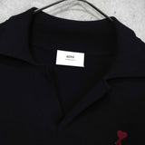 アミパリ アミ パリス ハートロゴ ポロニット ブラック タグ付き未使用品