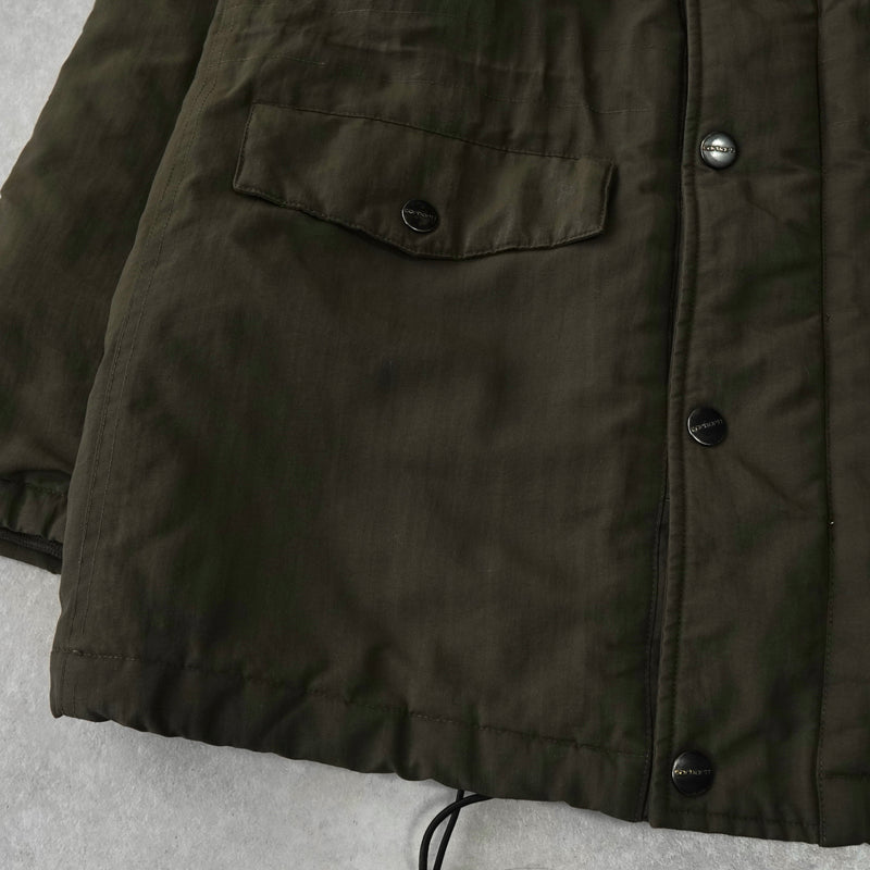 カーハート アンカレッジ パーカー ロゴ 中綿ジャケット マウンテンパーカー カーキ