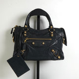 バレンシアガ ジャイアンドミニシティ レザー 2way ハンドバッグ ショルダーバッグ ブラック / グレー