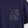 プラダ ロゴパッチ ナイロン切り替え 胸ポケット Tシャツ ブラック