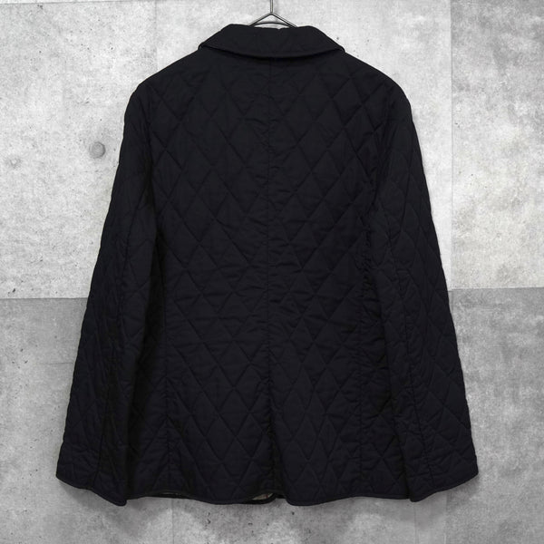 バーバリー ロンドン ノバチェック裏地 キルティングジャケット レディース ブラック