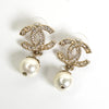 シャネル ココマーク ラインストーン スイングパール ピアス GP レディース