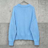 アミパリ アミ パリス ハートロゴ ニット ブルー