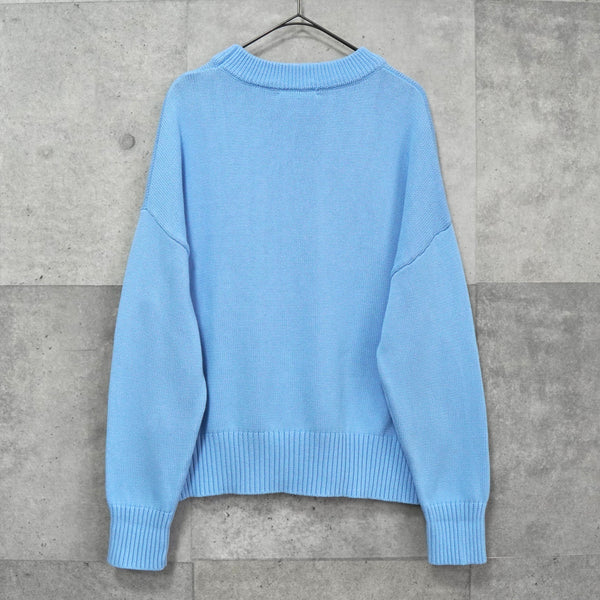 アミパリ アミ パリス ハートロゴ ニット ブルー