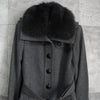 バーバリー リアル フォックスファー カシミヤ ウール ロゴボタン ファーコート ウールコート グレー レディース