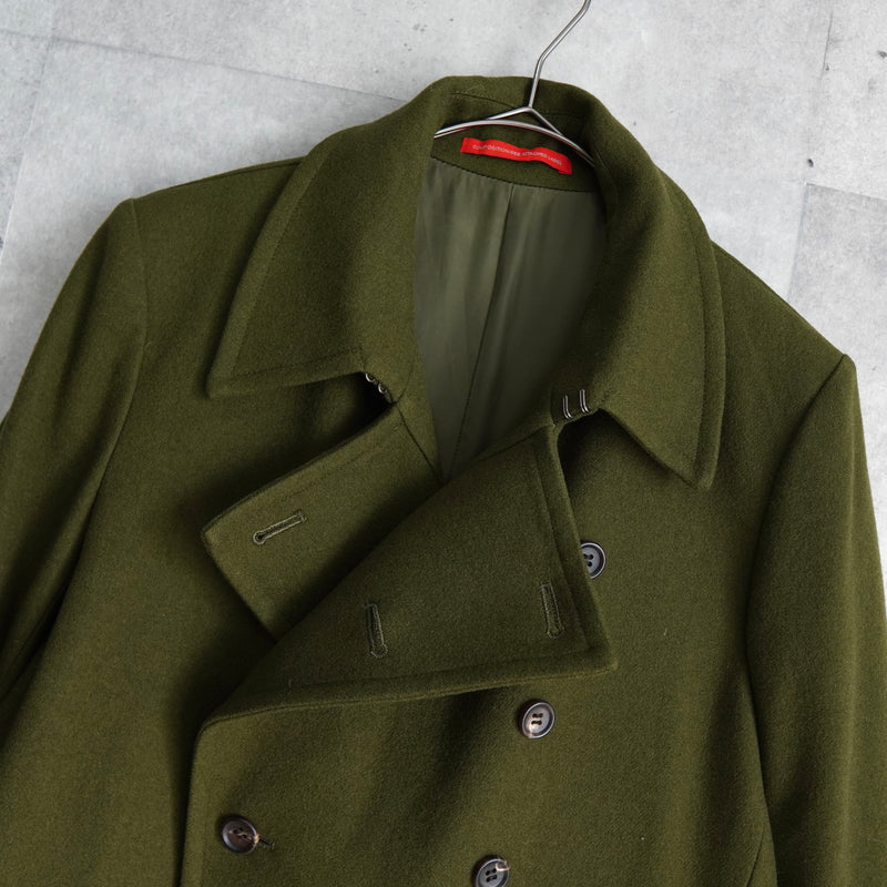 ワイズ レッド レーベル ダブルブレスト ウールコート カーキ