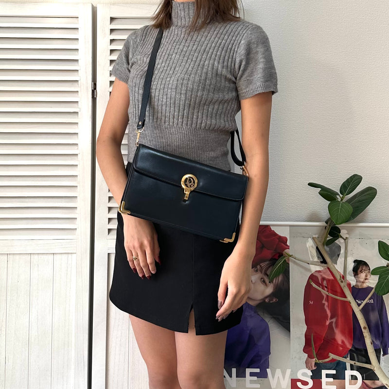Vintage Calf Leather One Shoulder Bag