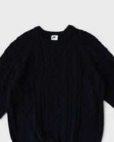NL CABLE KNIT L/S ナイキ スウッシュ ケーブル編み ニット ブラック Lサイズ メンズ レディース