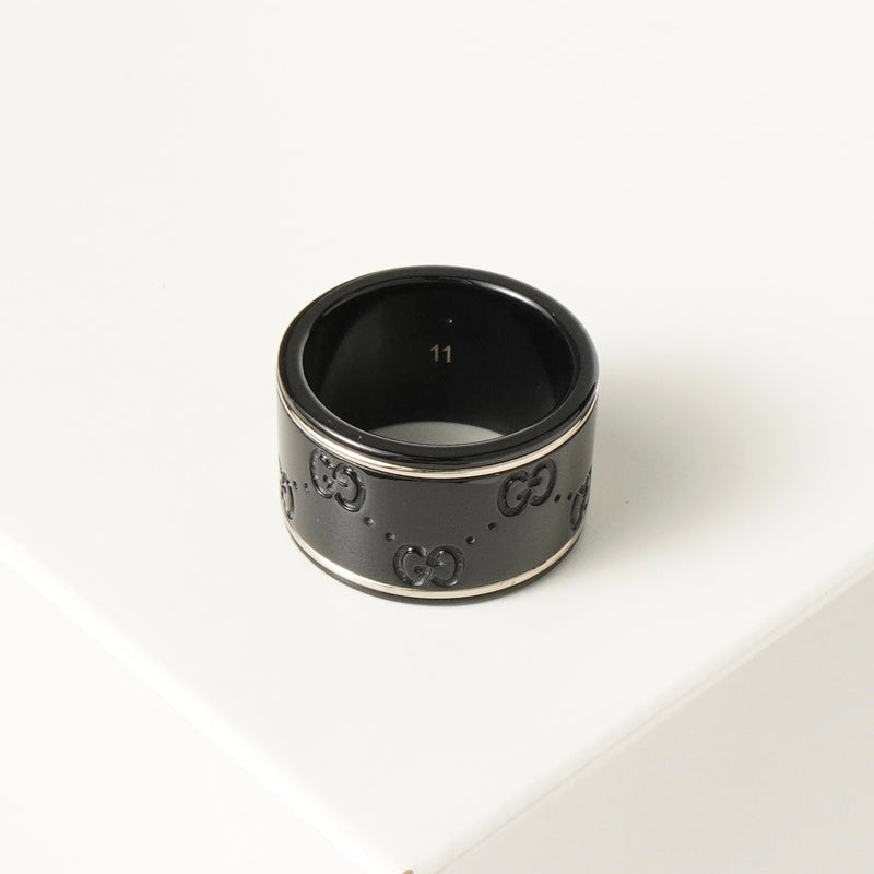 グッチ アイコンリング 指輪 リング ブラック 9号 箱付き