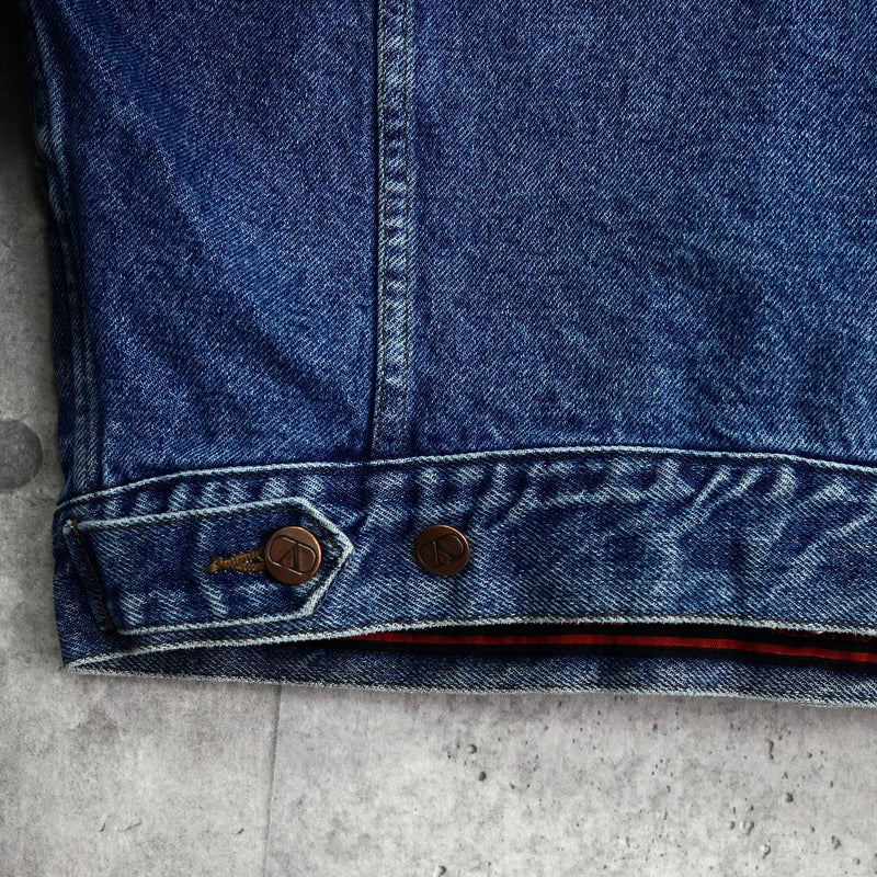 バレンティノ ジーンズ ヴィンテージ Vロゴ ボタン 刺繍 デニムジャケット ブルー