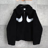ナイキ ビッグ スウッシュロゴ ボアジャケット ブラック