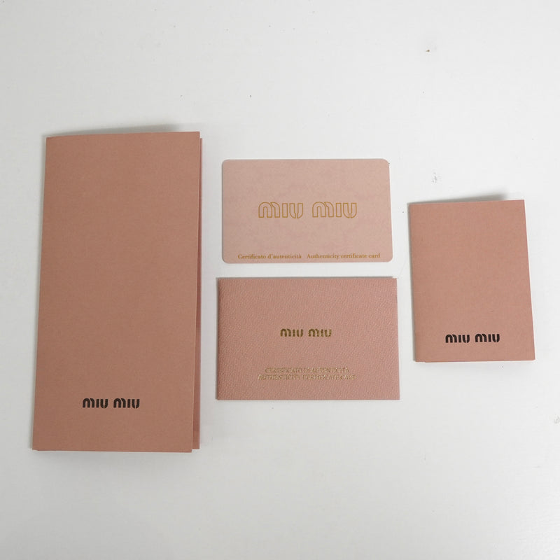 ミュウミュウ マテラッセ デニム / レザー 2way ハンドバッグ ショルダーバッグ ブルー / ブラック