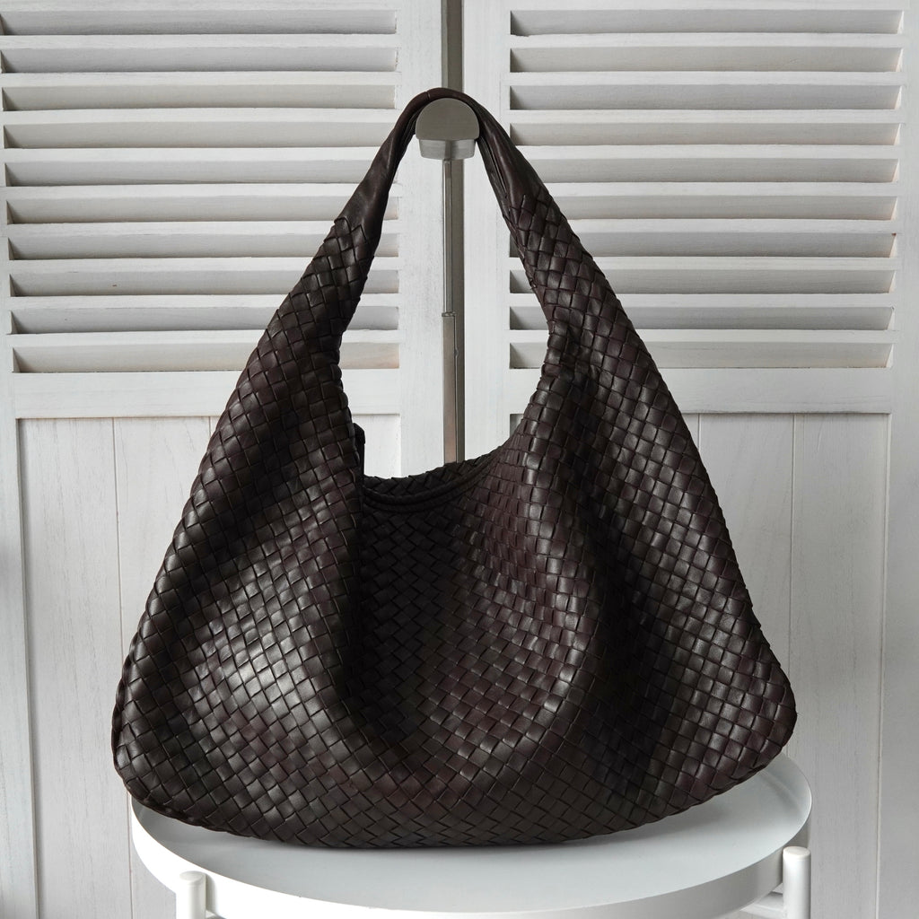 Bottega Veneta Intrecciato Leather One-Shoulder Bag in Brown