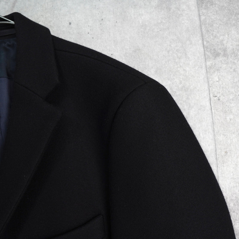 アクネ ストゥディオズ メルトンウール チェスターコート ブラック