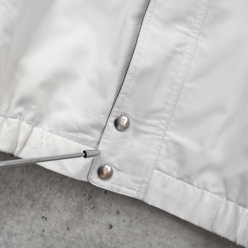 イヴ サンローラン ヴィンテージ YSLロゴ ブルゾン ジャケット ホワイト / ネイビー