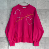 イヴ サンローラン ヴィンテージ ロゴ ビジュー スウェット ピンク レディース