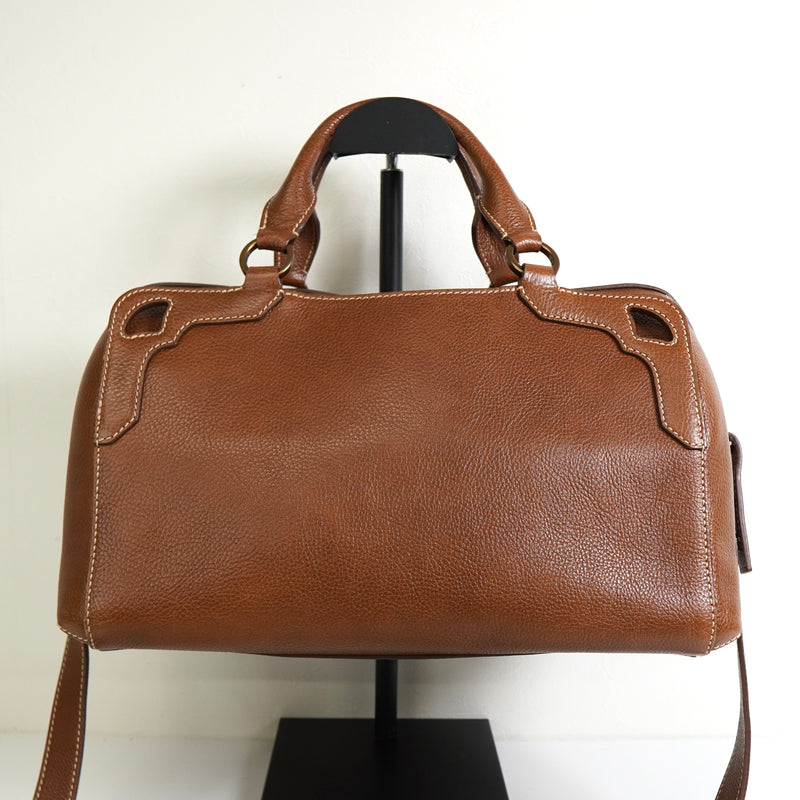 カルティエ マルチェロ レザー 2way ハンドバッグ ショルダーバッグ ブラウン