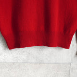 ポロ ラルフローレン Vネック スモールポニーロゴ ウール ニット レッド