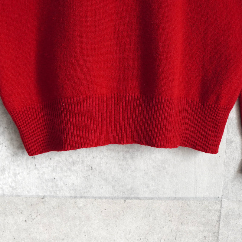 ポロ ラルフローレン Vネック スモールポニーロゴ ウール ニット レッド