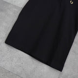 Fred Perry 徽标刺绣短袖 Polo 衫 黑色