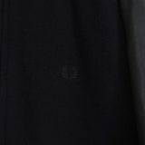 フレッドペリー ロゴ刺繍 レザー切り替え ウールブルゾン ブラック