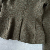 ポロ ラルフローレン シングル ツイード テーラードジャケット ブラウン レディース