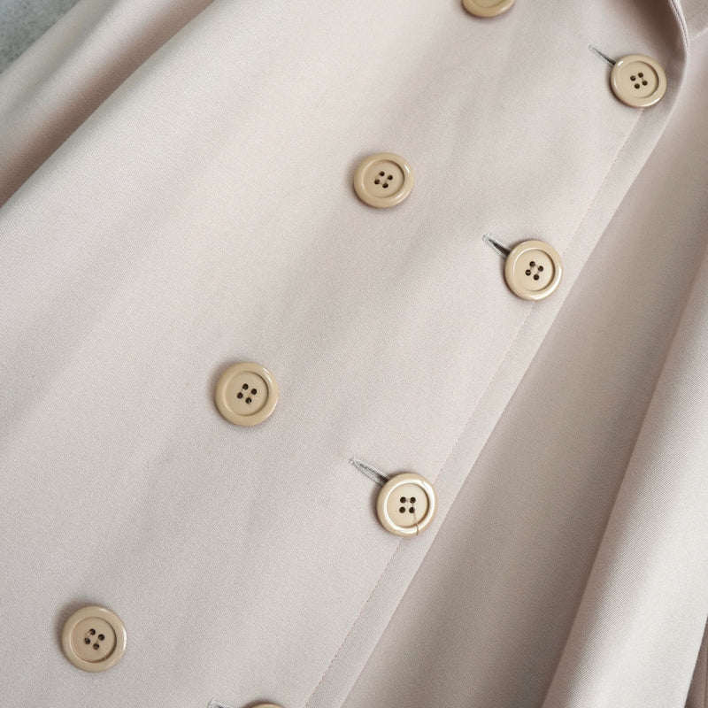 イヴサンローラン ロング丈 トレンチコート ピンクベージュ コート レディース