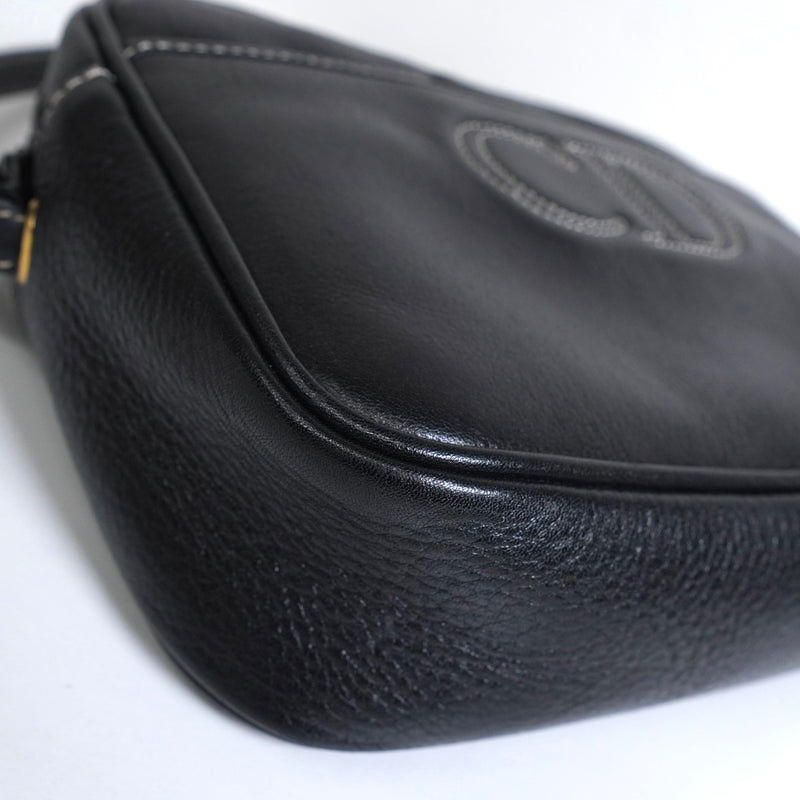 クリスチャン ディオール CDロゴ レザー ショルダーバッグ ブラック