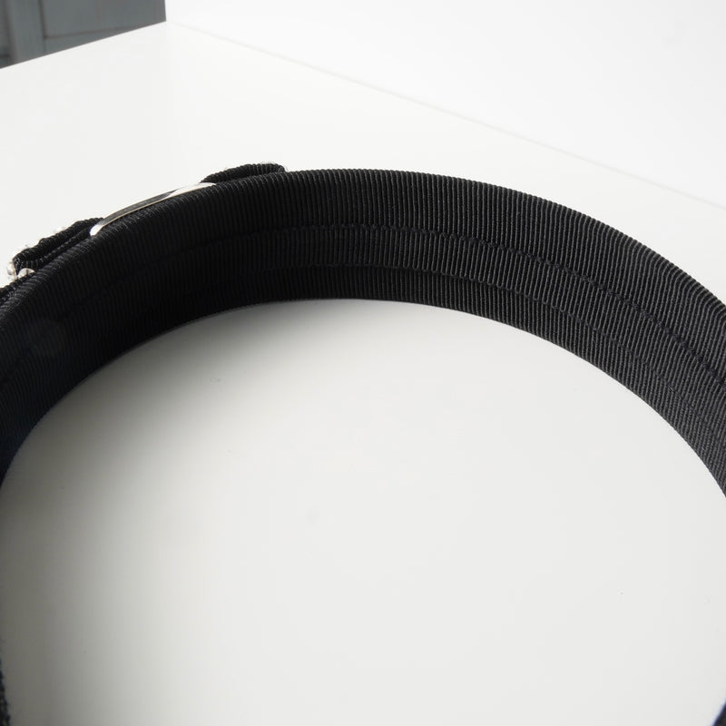 サルバトーレ フェラガモ ヴァラリボン ラインストーン ビジュー キャンバス カチューシャ ヘアバンド ブラック 箱付き