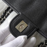 シャネル 1番台 ココマーク マトラッセ キャビアスキン チェーンショルダーバッグ ブラック - NEWSED