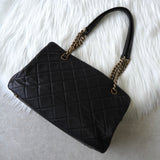 シャネル 1番台 ココマーク マトラッセ ラムスキン チェーンショルダーバッグ トートバッグ ブラック - NEWSED