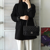 シャネル 1番台 ココマーク マトラッセ キャビアスキン チェーンショルダーバッグ ブラック - NEWSED